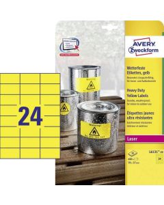 Photo Étiquettes ultra résistantes - 70 x 37 mm - Jaune AVERY 