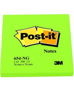 POST-IT Notes adhésives repositionnables Vert néon - 76 x 76 mm