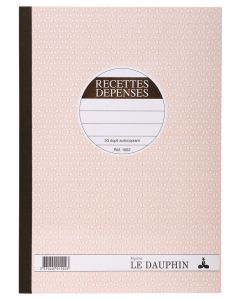 Journal Recettes Dépenses : Carnet autocopiant  Dupli - 297 x 210 mm Le Dauphin 1502D