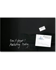 SIGEL GL130 : Tableau magnétique en verre - 780 x 480 mm - Noir