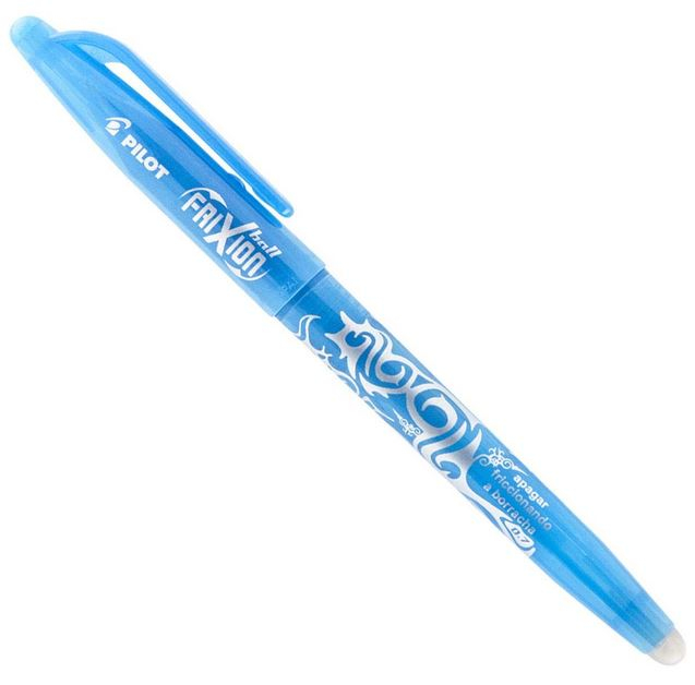 PILOT Stylo bille encre gel qui s'efface à l'aide de la gomme en bout de  stylo FriXion coloris Bleu