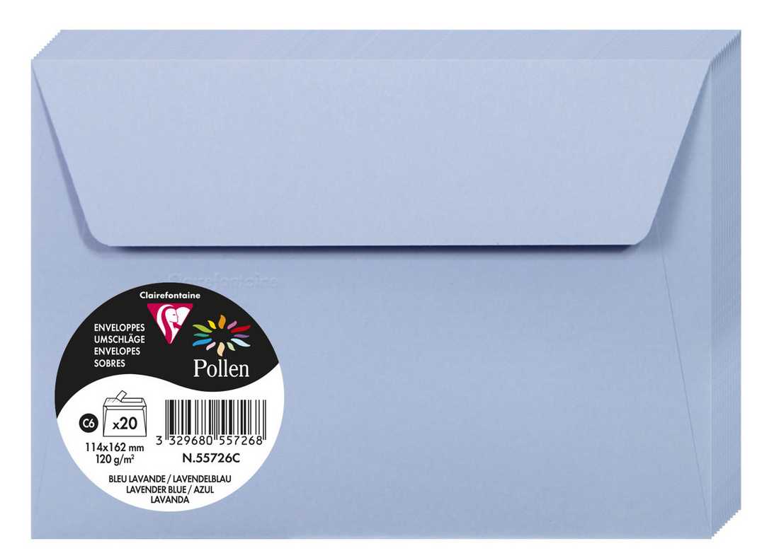 Enveloppe 120g 162x229 bleu lavande pqt 20 - Cdiscount Beaux-Arts et  Loisirs créatifs
