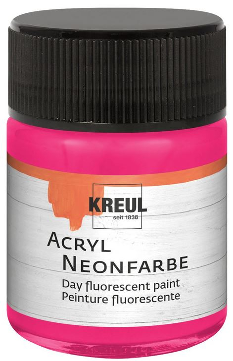 Peinture Acrylique fluorescente - 50 ml - Rose 77563 KREUL