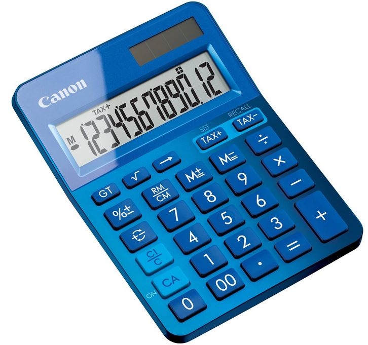 Calculatrice de bureau solaire - 12 chiffres - Bleu CANON LS-123K-MBL