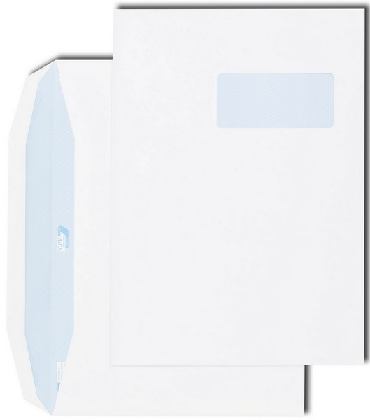 Enveloppes blanches avec fenêtre C4 - 229 x 324 mm GPV Lot de 250