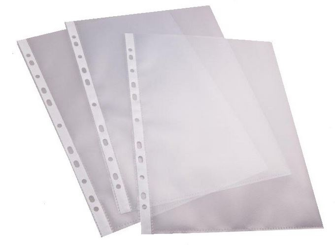 Pochette perforée lisse - A4 - polypropylène 90 microns - 11 trous -  transparente avec bandes de couleur - sac 10 unités pas cher
