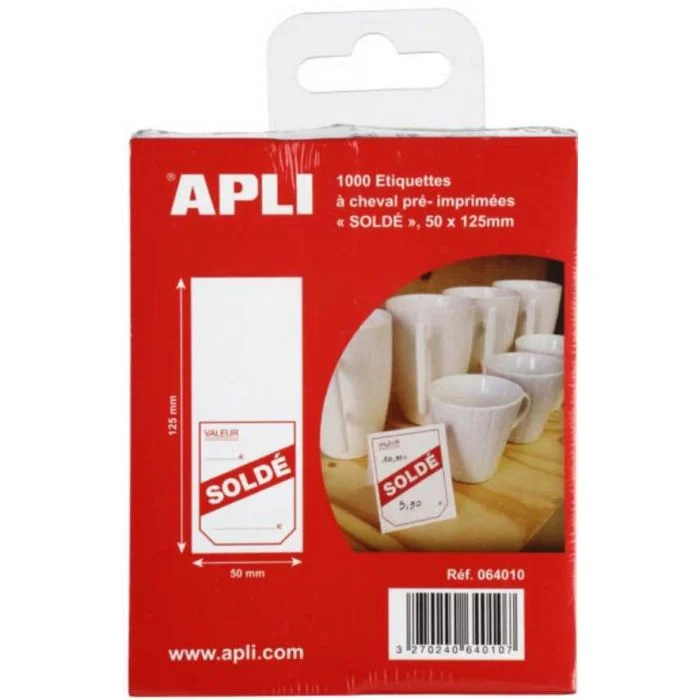 Agipa 1000 étiquettes Soldes 50x125 Mm - Lot économique Pour Commerces Et Promotions