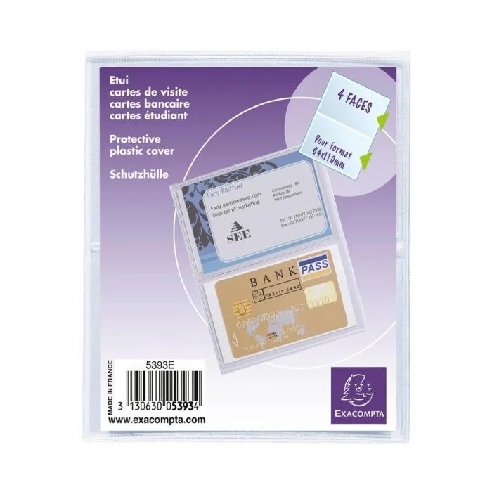 Etui pour Cartes de crédit ou Visite 64 x 110 mm Exacompta